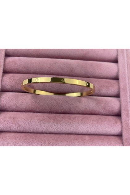 Çelik CRT Model Gold Bebe Boy İnce Taşsız Kelepçe // KELEPÇE-1058