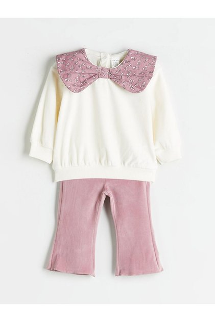 Lcw Baby Crew Neck Baby Girl Sweatshirt and Leggings 2-Pack