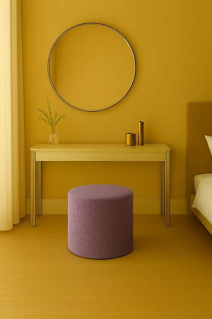 Yumuşak Teddy Peluş Kumaş Silindir Bench Puf – Oturma ve Dekoratif Koltuk