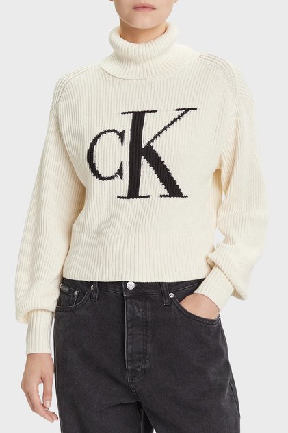 % 100 Pamuk Loose Fit Balıkçı Yaka Logolu Kazak LV047D349G101 KAZAK LV047D349G 10