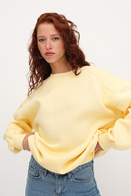 トップス Sakado Express Addax Bisiklet Yaka Şardonlu Basic Sweatshirt S3408-K11 - Fiyatı