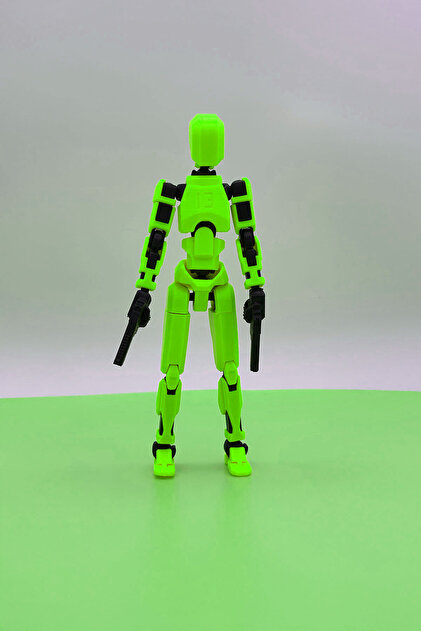 Robot 13 Dummy Yeşil Siyah Eklemleri Hareketli Figür Oyuncak - Dummy 13