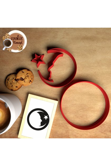 School & Teacher's Day Mold Set Moon Star Atatürk – Compatible with Cookies, Dough, and Clay