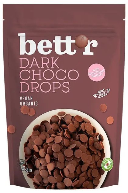 Choco drops Dark bio 200g Bettr