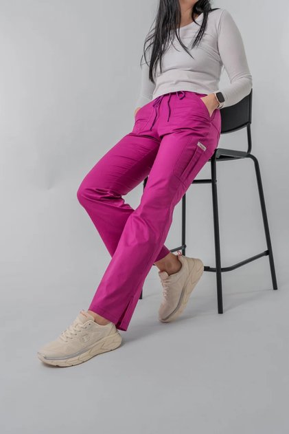 Γυναικείο ιατρικό παντελόνι Fabi Purple – Φαρδιά γραμμή, 5 τσέπες, μέγιστη άνεση