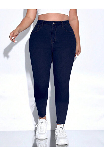 Blugi pentru femei, clasici, mărime mare, skinny fit, talie înaltă, din lycra, îmbrăcăminte moale, blugi de mărime mare