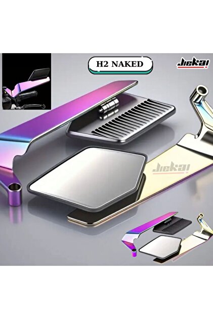 nahoo♪① Jiekai H2 AYNA Spor motosiklet naked ayna üniversal holagram renk