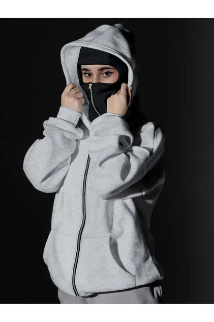 Snježna maskirana nindža unisex majica, kardigan, dvonitna, debela Flis