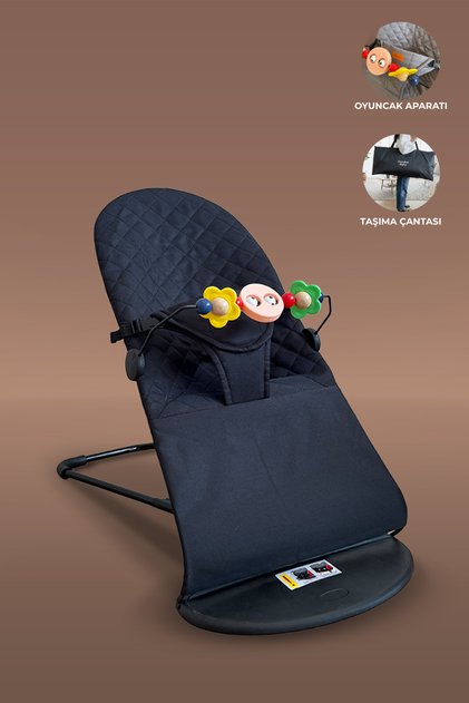 Premium Cotton Üç Kademeli Oyuncaklı Sallanan Ana Kucağı – Katlanır ve Taşıma Çantalı