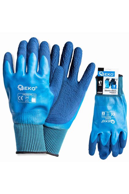 Mănuși de lucru impermeabile, poliester/latex, mărimea 9, G75029