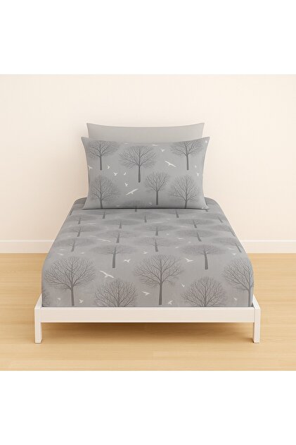 Single Tree Pattern 90 X 200 cm Fitted Sheet and Pillowcase