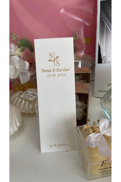 Toka ve Masa Kartı 5x15 cm 72 Adet Gold Renk - Arletikettasarim