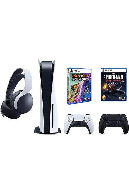 PlayStation 5 Disc Standard Edition Console, Spiderman Miles Morales, Ratchet & Clank