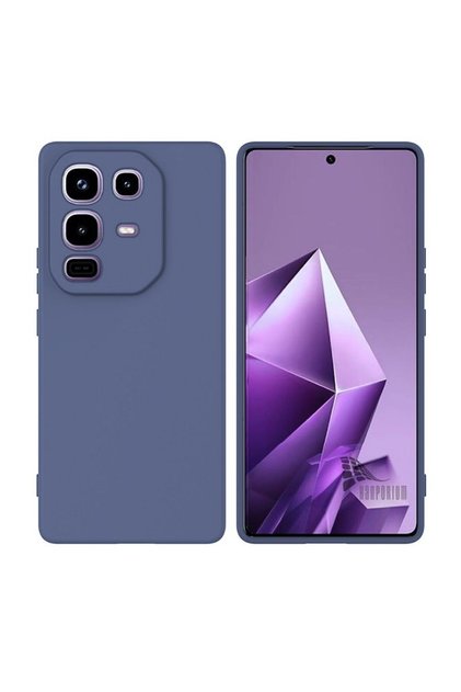 Infinix Note 50 Pro Plus Compatible Silicone Case - Camera Protected Flexible Pastel Color Cover - Navy Blue