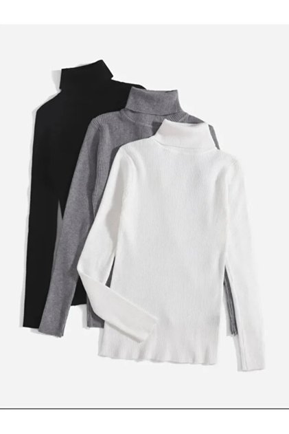 Turtleneck Sweater 3-Piece Ready Pack Seasonal Savior Piece Cotton Turtleneck Slimfit
