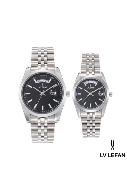 طقم ساعات رجالي ونسائي من LV LEFAN