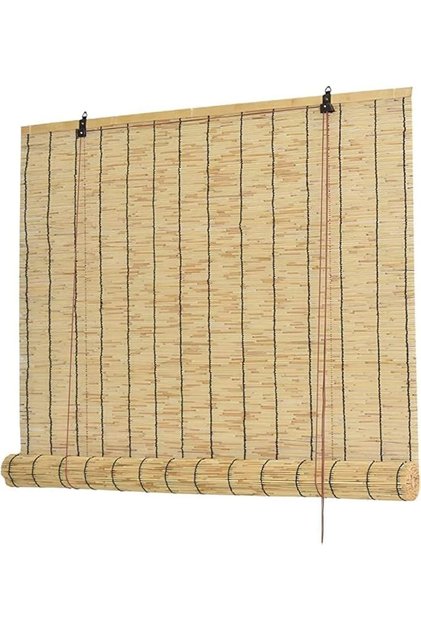 FFD Bamboo Blind with Roller Window Curtain Blind For Home Bamboo Shades Light Filtering 120x200cm