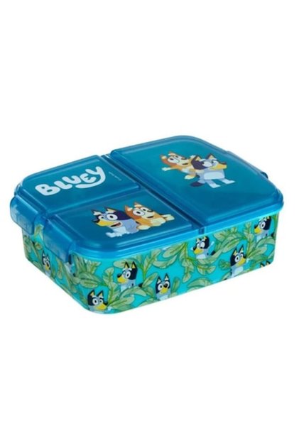 Cutie de prânz Bluey cu 3 compartimente, plastic, albastră, 500 ml, 18x13,5x5,5 cm