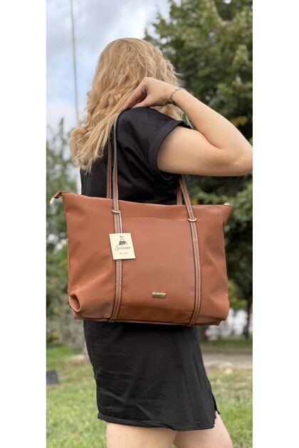 Women's Striped Shopperr Hand and Shoulder Bag