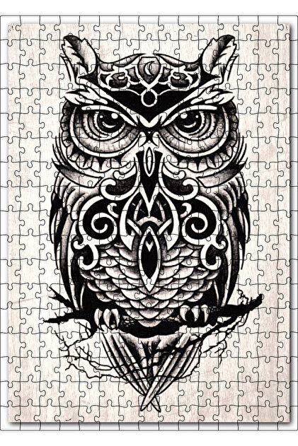 Cakasepetim Patterned Owl Image 255 Piece Puzzle Jigsaw Mdf (Wood)