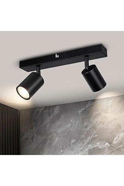 MODERN SİYAH SALON,MUTFAK,GİYİNME ODASI,CAFELER2 İÇİN GÜN İŞİĞI METAL 2Lİ SPOT(AMPUL DAHİL