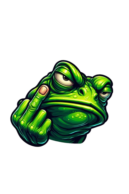 Middle Finger Frog Sticker Car, Motorcycle, Helmet, Laptop, Glass Sticker 13X11 cm