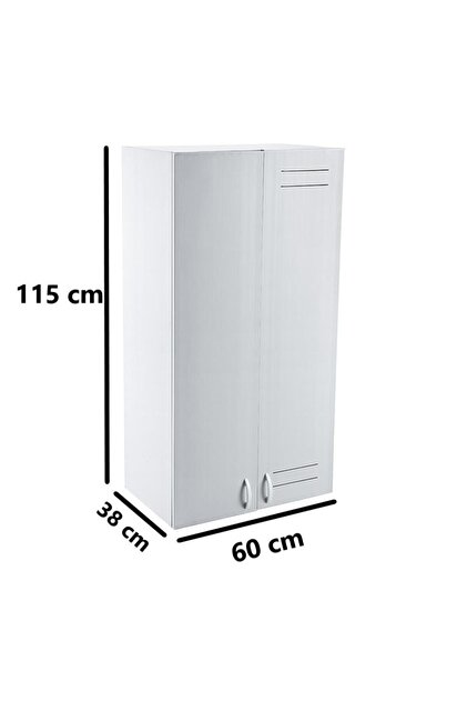 Omnipazar CLK-629 Plastik Kombi Kabini Dolabı 2 Kapaklı Beyaz