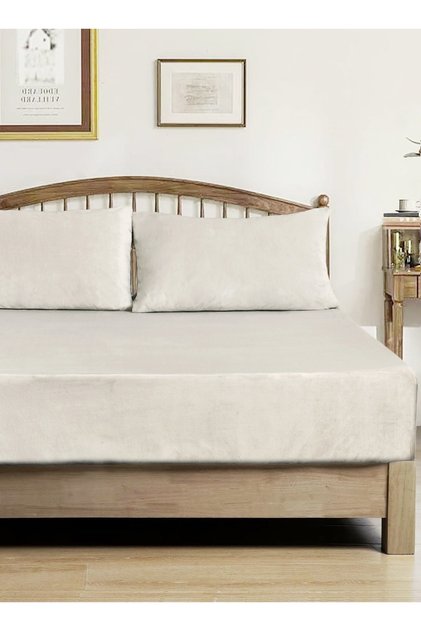 Velvet Fitted Sheet Set – 3Pcs, Queen Size, Soft, Warm & Cozy, Fits 160x200 cm Single & Half Bed