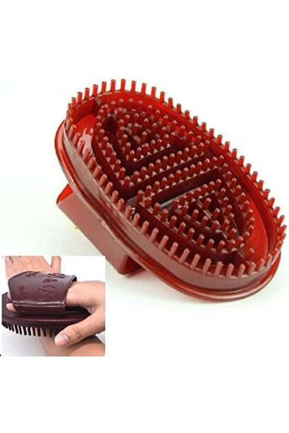 Five Lines of Meridian Brush Slimming Skinny Body Massage Brush Massager - Dark Red