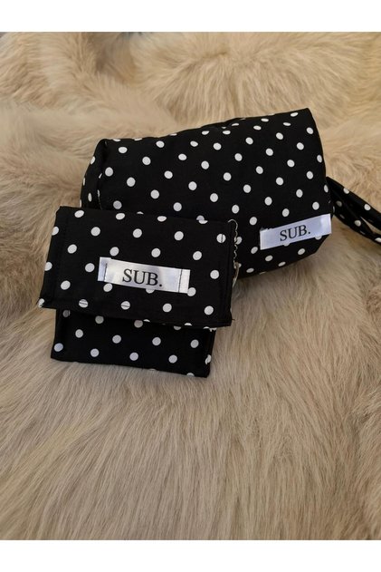 Polka Dot Makeup Bag / Pen Holder Card Holder Set