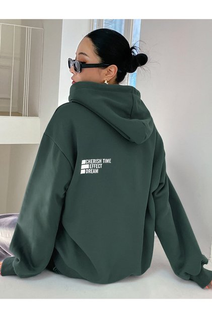 New Season Printed – Oversize Hooded Sweatshirt
