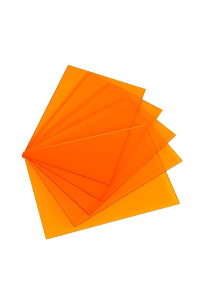Fluorescent Orange Acrylic Sheets by - Transparent Plexiglass Panels, Size 5×7 Inches, 2.8mm