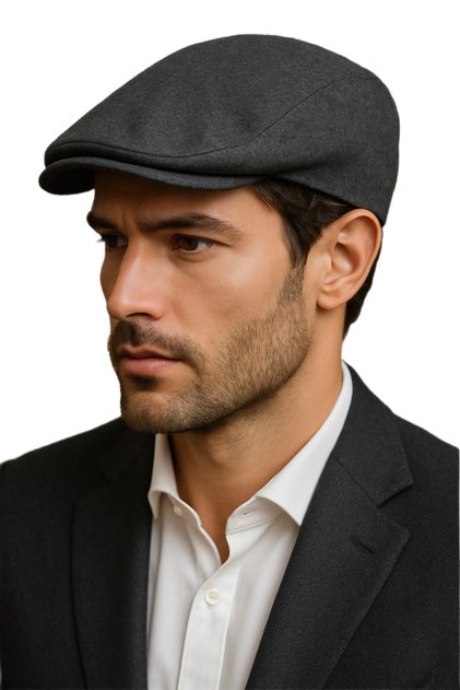 Smoked Winter Wool Fabric London Cap Standard Size Elastic Back