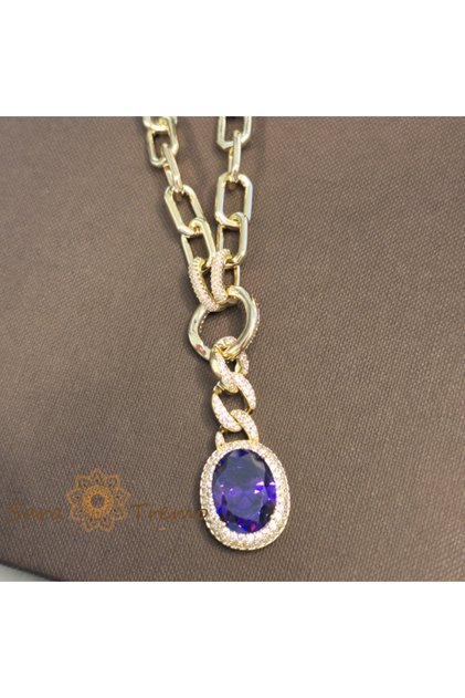 Colier aur 14K placat – Amuleta Regala 50 cm