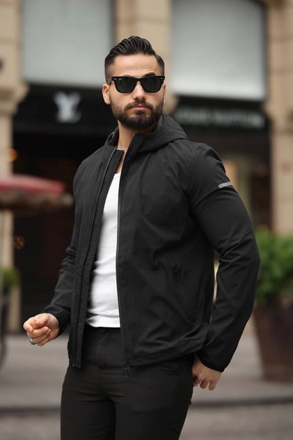 New Season Water and Wind Resistant Flexible Premium Fabric Hooded Seasonal Men's Jacket Coat