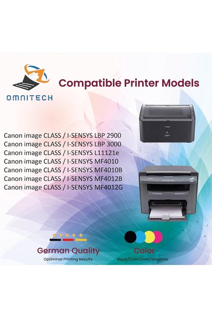 Omni Tech CRG 303 Black Toner Cartridge - Compatible with Printer Canon LBP 2900, LBP 3000, L11121e,