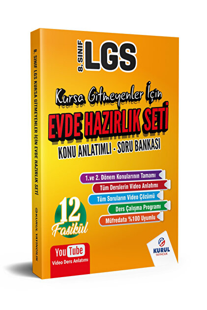 Kurul Yayıncılık 8.Sınıf LGS Kursa Gitmeyenler İçin Evde Hazırlık