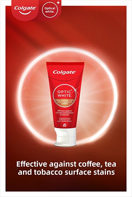 colgate optic white tea coffee and tobacco users toothpaste The go-to for whitening at home, Extra Power. It effectively helps to remove prevent stubborn surface stains left by and tea, giving them a whiter appearance*. *After Key features include removing tough stains     