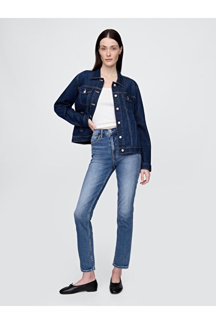 GAP Kadın Mavi High Rise Cigarette Washwell™ Jean Pantolon