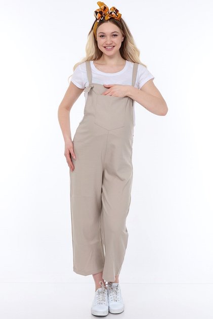 Myra6101 - Beige Maternity Salopet