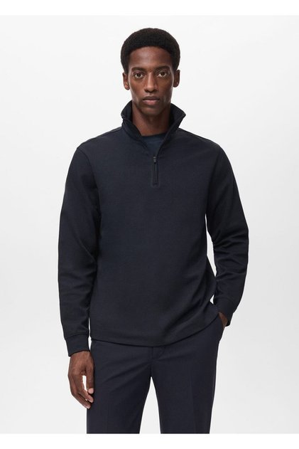 Regular-fit fermuarlı teknik sweatshirt