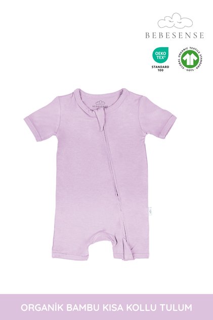 Organic Bamboo Short Sleeve Jumpsuit – Double-Sided Zipper, Breathable Fabric