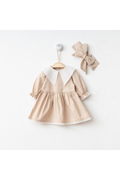 Newborn Baby Girl Daisy Cotton Dress Set with Triangle Collar