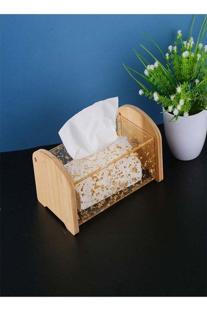 Wooden Tissue Paper Box Holder Cover Rectangular Removable Tissue Dispenser Organizer