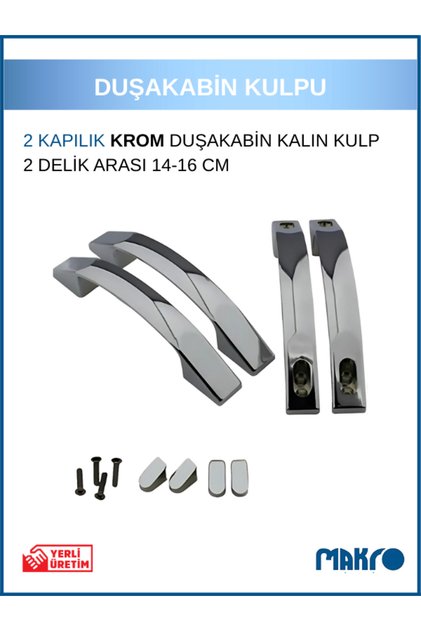 Duşakabin Ay Kulp 14-16 CM Ayarlı Krom Duşakabin Cam Kapı Kulpu