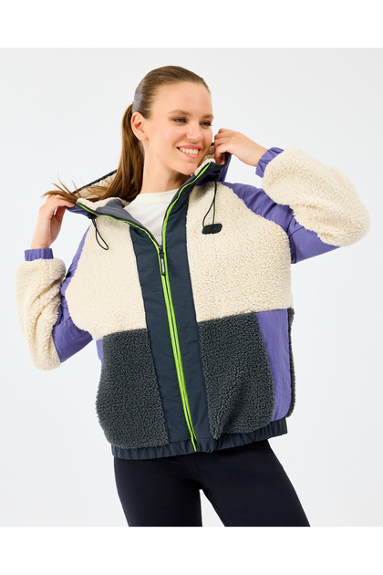 Skechers W Outdoor Fleece Full Zip Sherpa Kadın Offwhite Mont