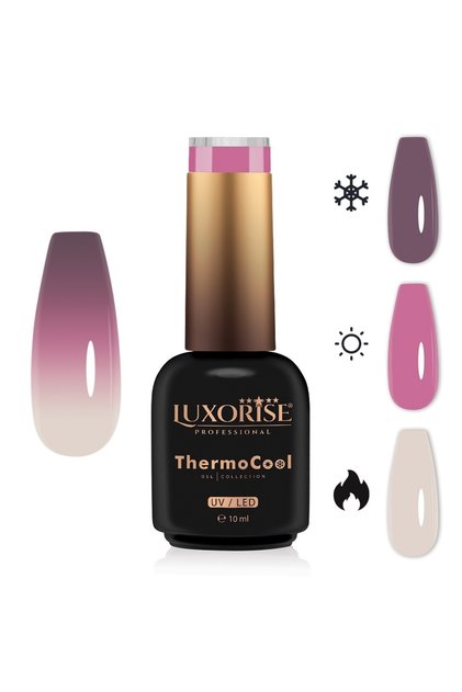 Oja Termică Semipermanentă 3 Culori LUXORISE ThermoCool - Petale de Bujor 10ml