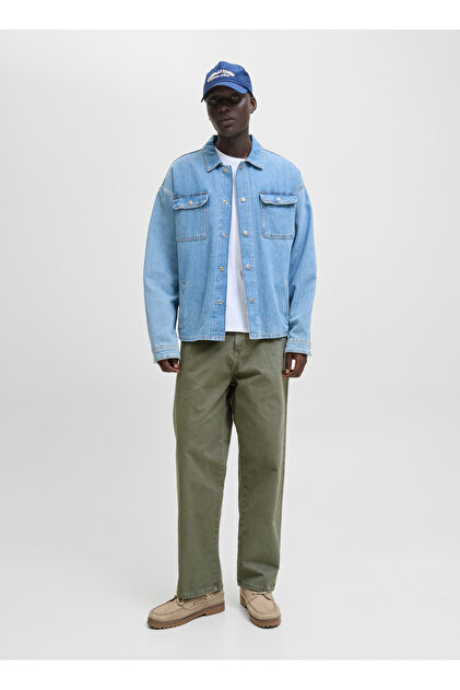 Jack & Jones Jack & Jones Normal Bel Geniş Fit Yeşil Erkek Denim