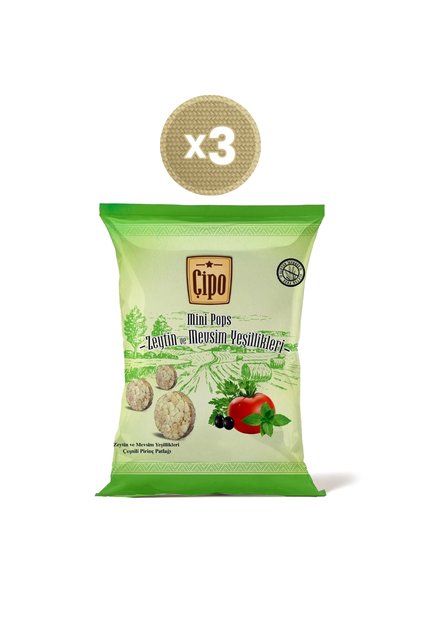 Zeytin Ve Mevsim Yeşillikleri Çeşnili Pirinç Patlağı 60 G X 3 Paket (GLÜTENSİZ & VEGAN)