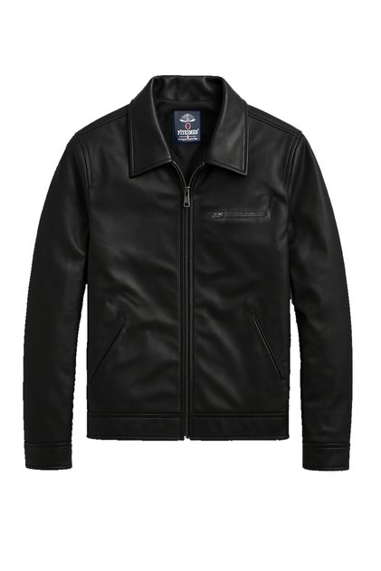Lined Thin Faux Leather Bomber Jacket --1588--